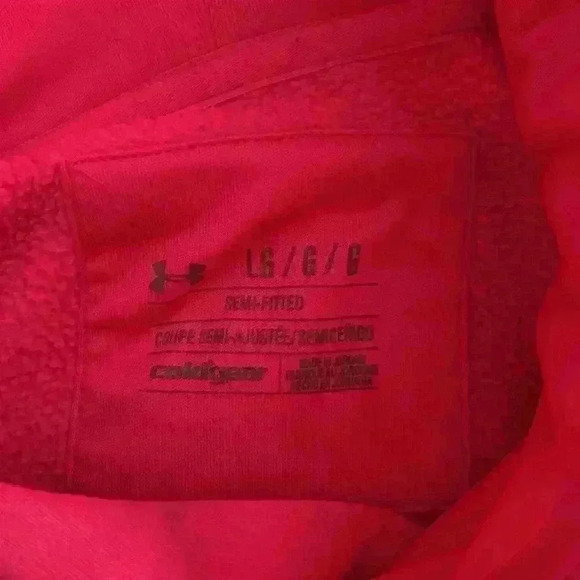 Under Armour Size Large Bright Pink Hoodie Storm Semi Fitted No Logo - Picture 4 of 5